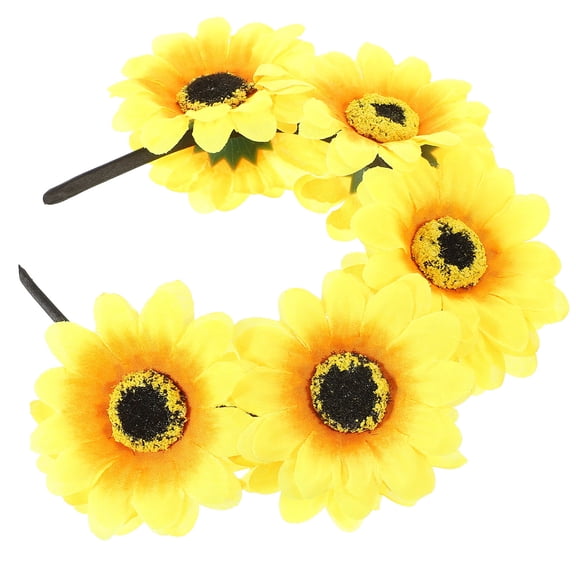 HEMOTON Stylish Yellow Sunflower Headband for Decor Cloth Material One Size Fits All Lightweight and Comfortable