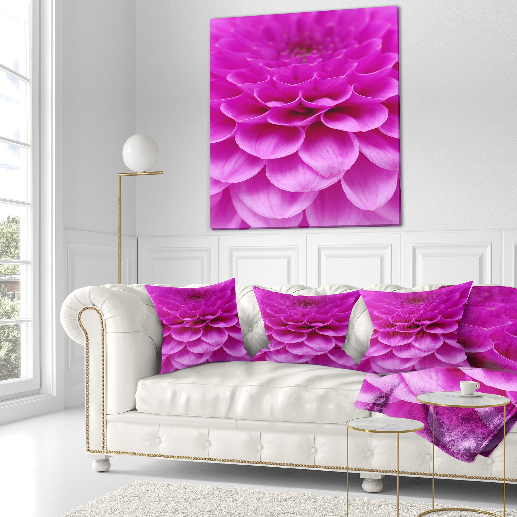 Designart 16" x 16" Purple Polyester Throw Pillow