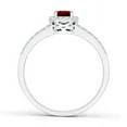 thumbnail image 2 of ANGARA Natural Oval Ruby Split Shank Halo Ring in 14K White Gold for Women (Size-6x4mm) | July Birthstone Jewelry for Her | Natural Ruby Rings, 2 of 9