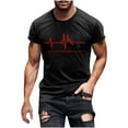 thumbnail image 1 of Hombres Pantalones Cortos de Manga Corta Impresa Casual Cuello Redondo Superior, Camisa de Moda para el Verano Y la Primavera, 1 of 7