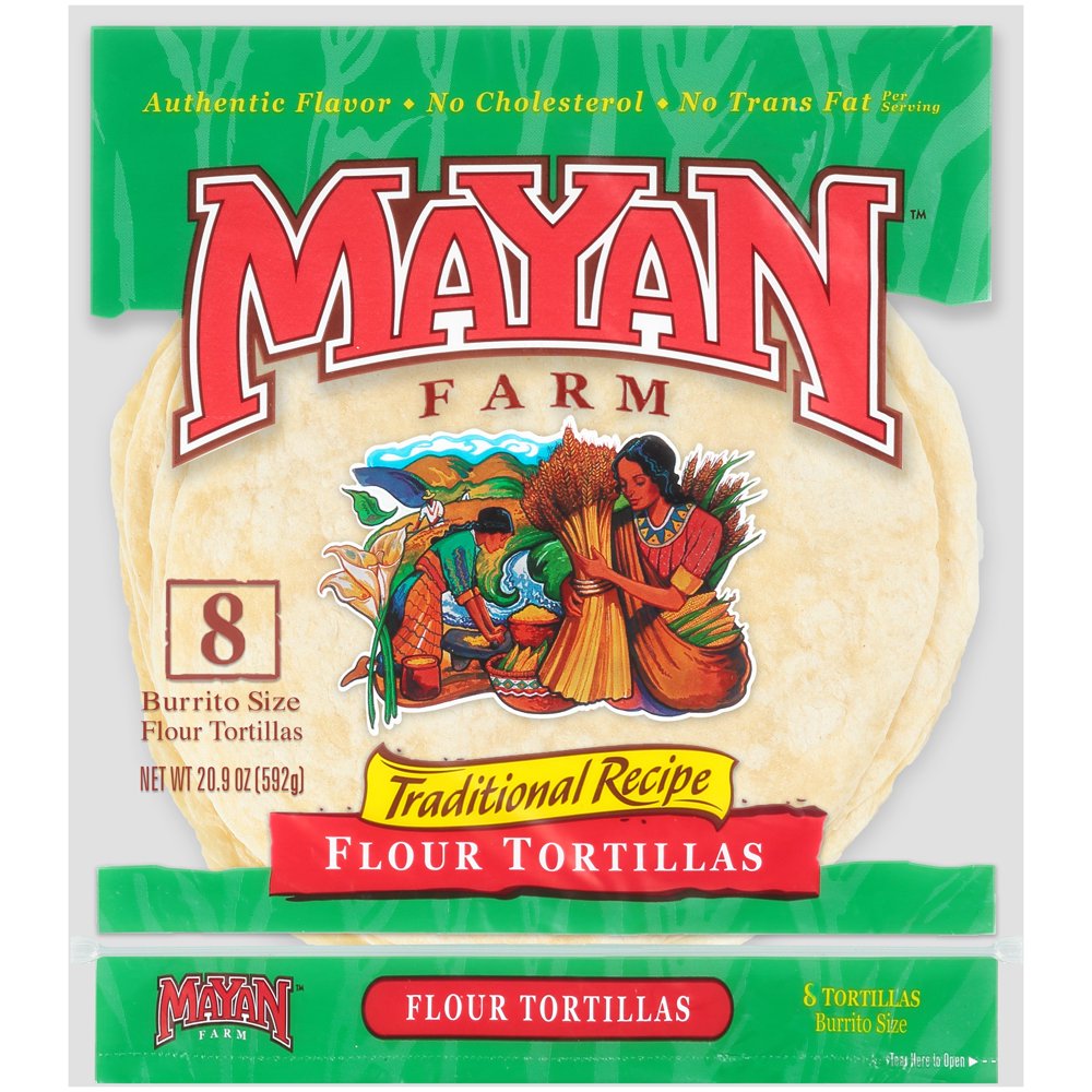 Mayan Farm Traditional Recipe Burrito Size Flour Tortillas 20.9 oz. Bag