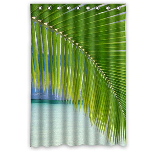MOHome Oasis Flourish Palm Tree Forest Green Shower Curtain Waterproof