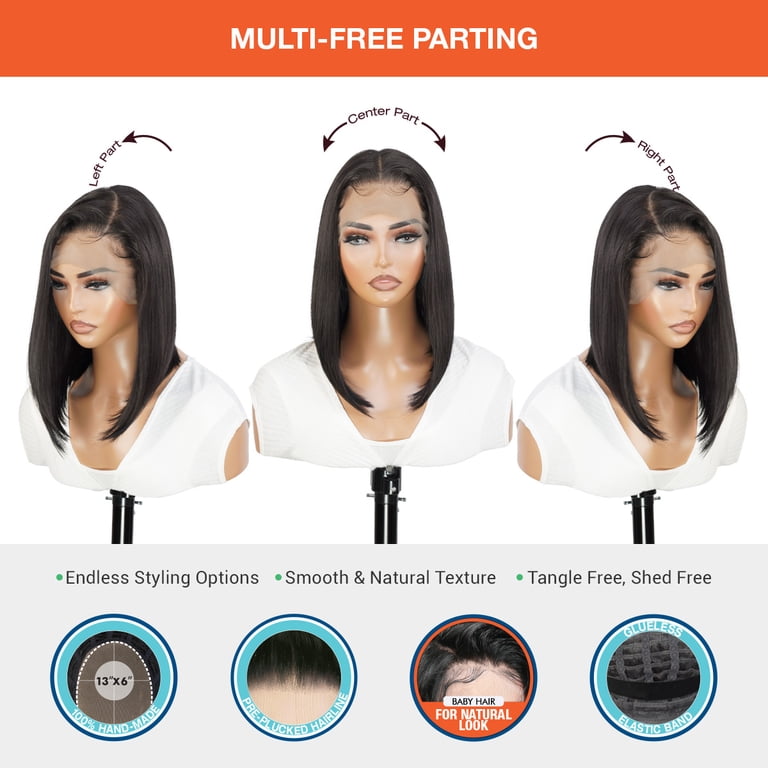Human Hair Bob Wig – Real Human Hair Bob Wigs for a Natural, Elegant Look 4 GLAM21USA HD Lace Front Bob Wig 13X6 Transparent Lace Frontal16 Inch Bob Wigs Straight Human Hair Blend Swiss Lace Middle Length Heat Friendly Synthetic Wig - Brianna (2-DARKBROWN) - Walmart.com
