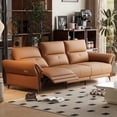thumbnail image 5 of gaoyangjiaju Modern Three-Seat Leather Power Recliner Sofa with Dual Motor Electric Function, Adjustable Headrest, Perfect for Home Living Room and Office Relaxation 112.5", Orange, 5 of 8