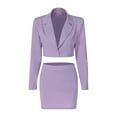 thumbnail image 5 of Usmixi Blazer Sets for Women Womens Blazer 2 Piece Sets Business Casual Suit Cardigan and Wrap Mini Skirt Lounge Sets Off Work Blazer Jacket Suit Skirt 2 PC Outfit Sets Under $10, 5 of 6