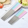 thumbnail image 5 of D-GROEE Reusable Chopsticks Set, 4-Pairs Non-slip Chop Stickers Stainless Steel Non-slip Multicolor Chopsticks, 5 of 7