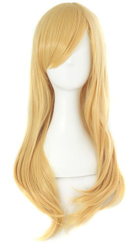 Blue MapofBeauty 24/60cm Side Bangs Stylish Long Great Wavy Curly Cosplay Party Wig 