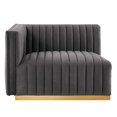 thumbnail image 5 of Modway Conjure Channel Tufted Performance Velvet 4-Piece Sectional in Gold Gray, 5 of 10