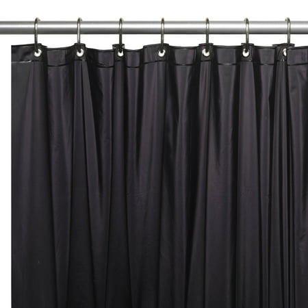 Green And Black Shower Curtain Mildew-Resistant, 10 Gauge Vinyl Shower Curtain Liner w/ Metal Grommets and Reinforced Mesh Header in Black ()
