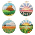 thumbnail image 2 of 4 Uds. Kit Punto Cruz Bordado Algodón Con Flores 30x30cm, 2 of 9