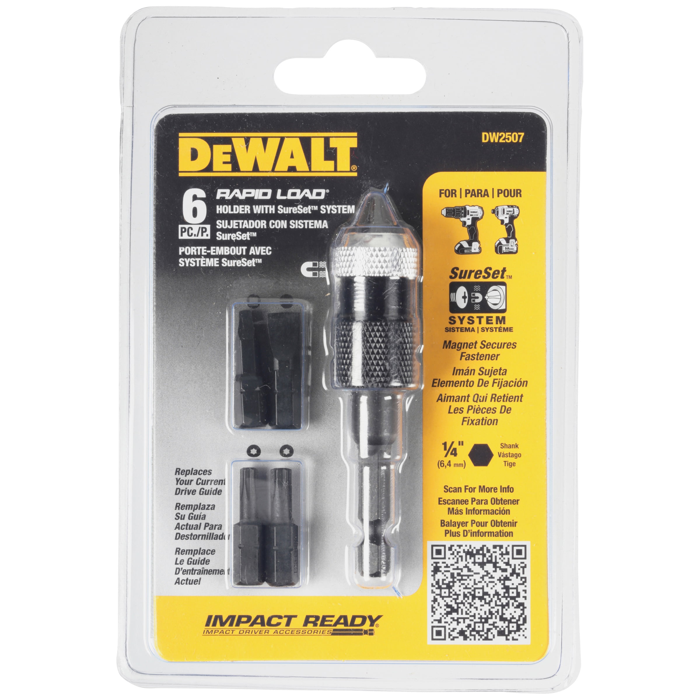 DeWALT DWA2509 Porte-embout 1/4 Rapid Load® Impact Ready®