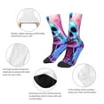 thumbnail image 3 of Rocae Neon Skull With Milkshake for Girls Boys Crew Socks,Children's Socks, Kids Socks, Toddler Socks: Daily Wear with Kids School Uniform, 3 of 5