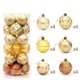 thumbnail image 4 of 24 piezas de adornos de bolas de Navidad, decoraciones navideñas inastillables pintadas, bolas de árbol con purpurina para decoración del hogar (dorado) oso de fresa Electrónica, 4 of 4