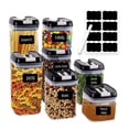 thumbnail image 5 of Contenedores para almacenar alimento,7 plástico sin bpa para almacenamiento de cereales, recipientes apilables para almacenamiento de alimentos secos para la organización de la despensa de la cocina, 5 of 5