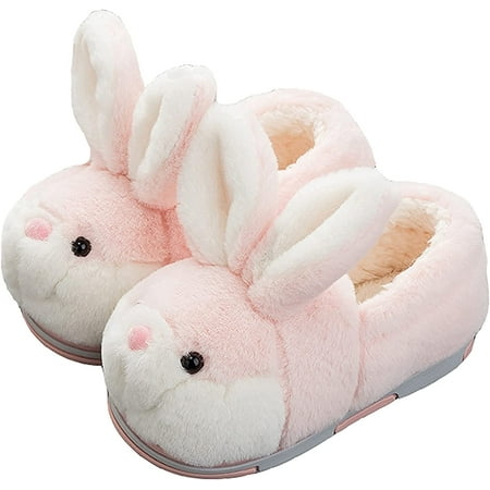 

PIKADINGNIS Fuzzy Bunny Slippers for Girls Warm Winter Slippers Women Home Slippers Plush Animal Slippers Pink Slippers