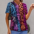 thumbnail image 6 of Leopard Print Pattern T Shirts Basic T-Shirt Short Sleeve Ladies Tee Shirt Summer Graphic Clothing, 6 of 6