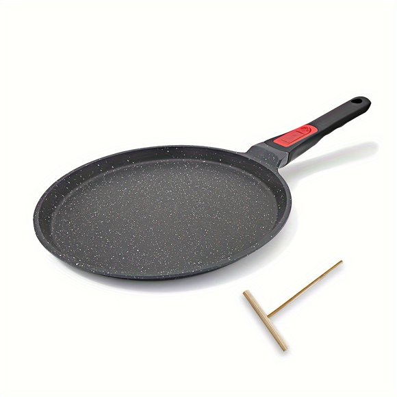 HLONK 20cm Non Stick Crepe Pan With Detachable Handle 8 Inch Cast Aluminium Dosa Tawa Tortilla Pan Oven&Dishwash Safe Pancake Pan Induction Compatible