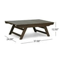 thumbnail image 4 of GDF Studio Bowie Outdoor Acacia Wood Slat Panel Coffee Table, Gray, 4 of 10