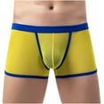 thumbnail image 1 of Hombres Casual Moda Sólido Sexy Ropa interior Gold Dot Mesh Rayas Boxer Transpirable Hip Shorts Pompotops qyievc5248, 1 of 7