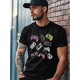 thumbnail image 4 of Camisetas para hombre, camisetas de manga corta con cuello redondo y diseño de consolas de videojuegos, camisetas informales holgadas para adolescentes y niños., 4 of 7