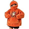 thumbnail image 3 of XINPING Halloween Flannel 3D Pumpkin Hoodie with Zip Hood Women Oversized Cute Ghost Sweatshirt Unisex Funny Plus Size Long Sleeve Cozy Halloween Outfits, 3 of 7
