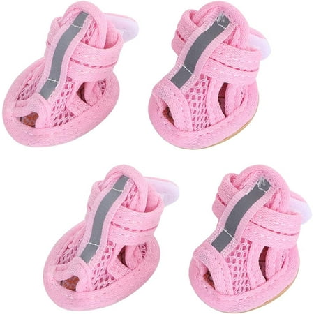 Pink Sandals Pink Sandals 4pcs Dog Mesh Sandals Breathable Summer Dog Shoes Anti- Sneakers for Puppy Pet Supplies () Mittens