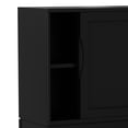 thumbnail image 4 of Simpli Home Harper 30 inch Wide Solid Hardwood Mid-Century Modern Low Storage Cabinet in Black, 4 of 11