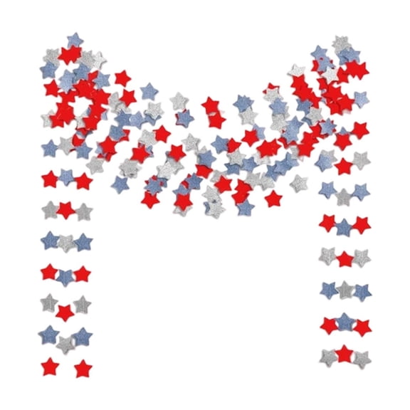Memorial Day Saving!4th of July Decorations, Glitter Paper Red White And Blue Star Garland USA Independence Day Party Decoration Sparkling Star Streamer
