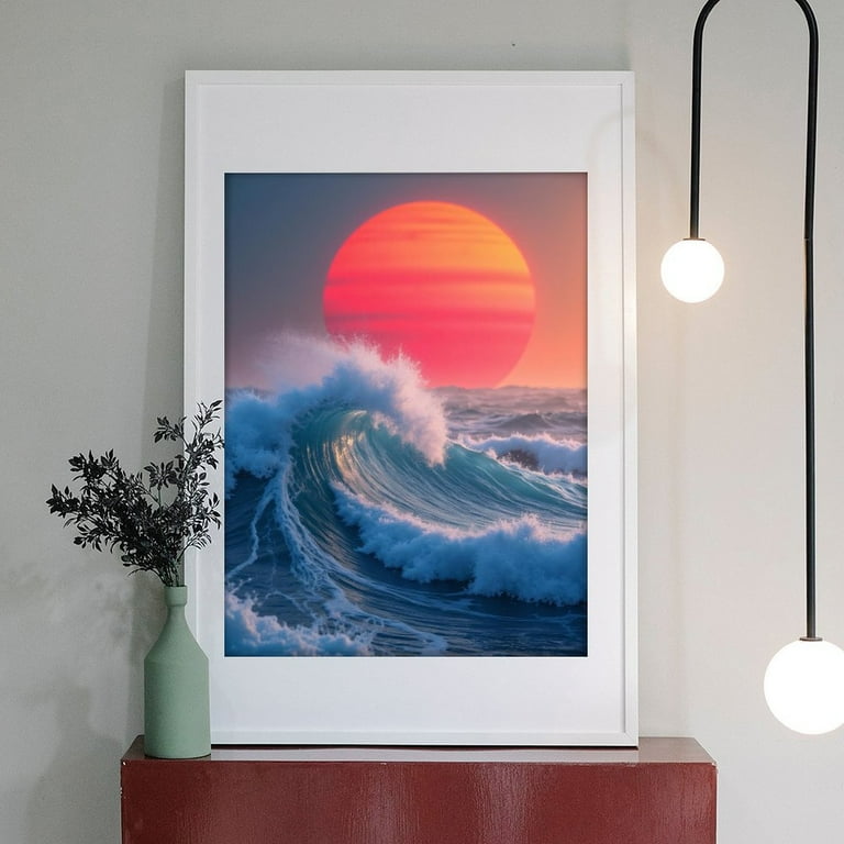 Diamond Art Kit for Adults, Ocean Wave Sunset Tranquility Diamond