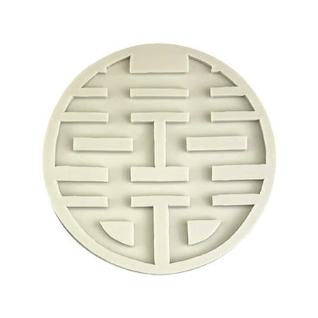 

DISHAN Chinese Style Double Happiness Word Cake Mold: DIY Handmade Silicone Mold for Chinese Wedding Decor Baking Tools with Traditional Symbol