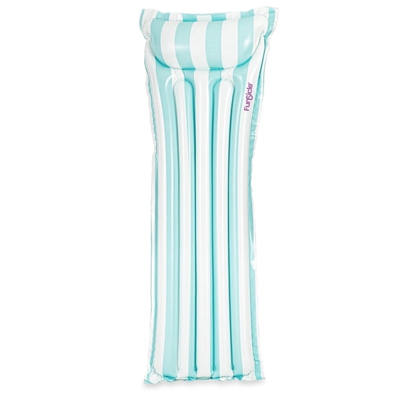 Funsicle Eezy Breezy Stripe Mat, 5.5ft Inflatable Pool Float with Air Pillow, Age 14 & up