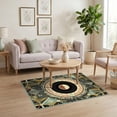 thumbnail image 3 of ODIKA 4'x6' Ultra-Soft Area Rug, Vinyl Record Mid Century Disc Emblem With Soundwave And Music Note Trim None Washable, Bare feet friendly, Silk-Touch for Bedroom Home office, 3 of 7