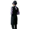 thumbnail image 2 of IBTOM CASTLE Muslim Swimsuits for Women Modest Islamic Arabic Swimwear Burkini Full Cover Hijab Top Pants Swimming Cap Bathing Suits XL Black + Purple, 2 of 8