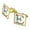Gold, variant on Letter E Floral Monogram Initial Square Cufflink Set - Silver or Gold