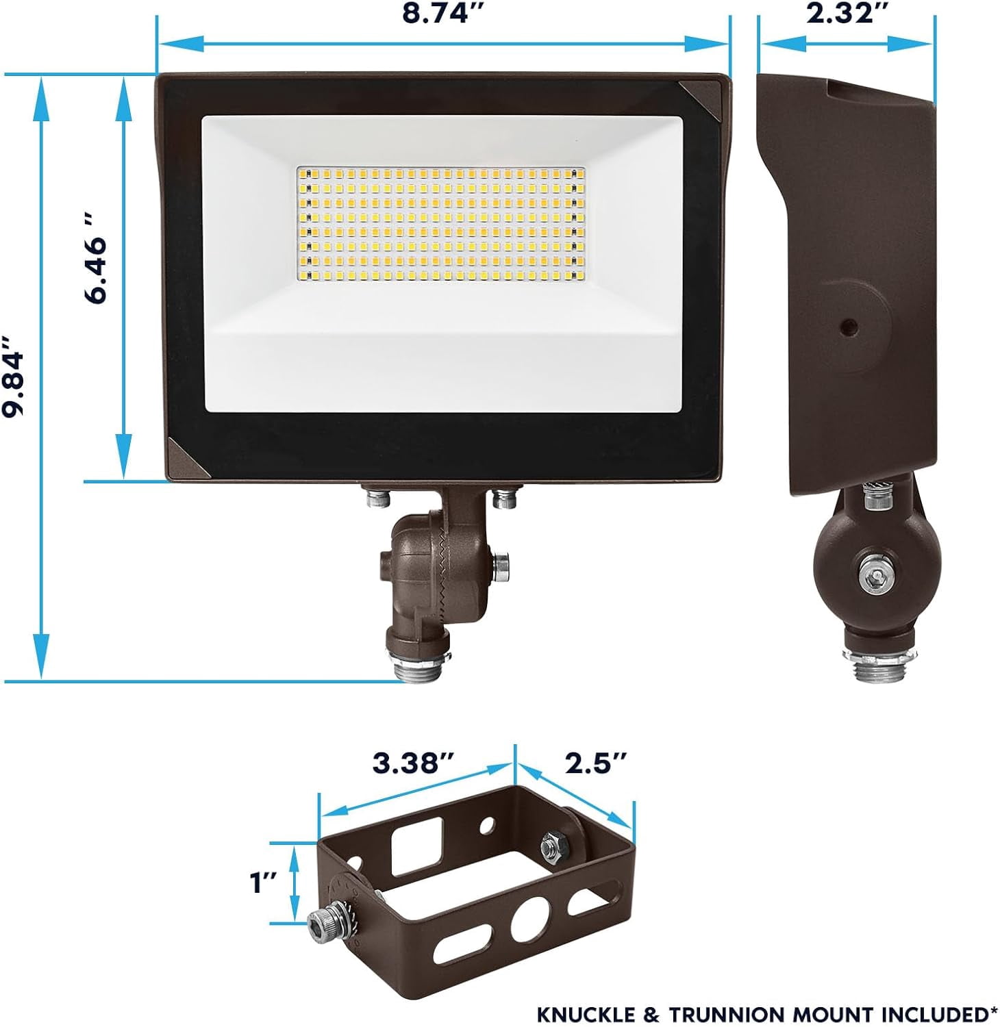 Luxrite 35/50/60W LED Flood Lights Photocell Up to 8760LM 3CCT IP65