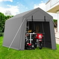 thumbnail image 3 of BeesClover Garage Extérieur Portable 7x10 Pi, Remise de Rangement Portable Étanche et Résistante aux UV avec 2 Portes Enroulables, Tente d'Abri d'Auto pour Motocyclette, Vélo et Outils, 3 of 6