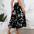 thumbnail image 5 of Women’s Floral Print Midi Skirt with Pockets A-Line High Waist Elastic Waistband Lightweight Casual Skirt for Summer Light Gray 2XL, 5 of 5