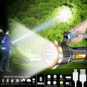 Super Bright 22000000LM LED Flashlight High Powered Torch USB Rechargeable Lamp