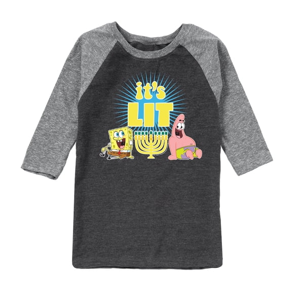 SpongeBob SquarePants - It's Lit Hanukkah - Toddler And Youth Raglan Graphic T-Shirt