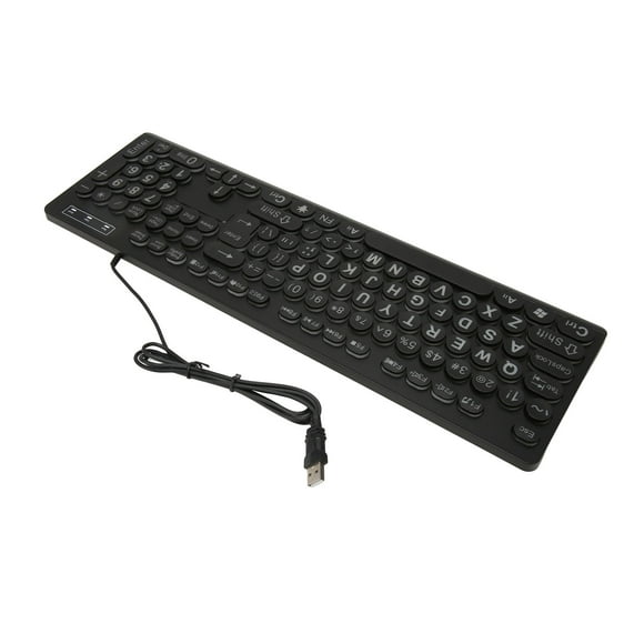 Business Wired Keyboard, Comfortable Touch USB Keyboard 104 Key  for Internet Bar for Office for Elderly