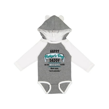 

Inktastic Happy Father s Day- best gift ever Gift Baby Boy or Baby Girl Long Sleeve Bodysuit