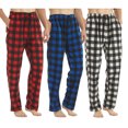 thumbnail image 1 of LANBAOSI 3-Pack Men Plaid Pajama Pants PJ Microfleece Pajama Lounge/Pants Set Male Sleepwear PJs with Pockets Size X-Large, 1 of 7