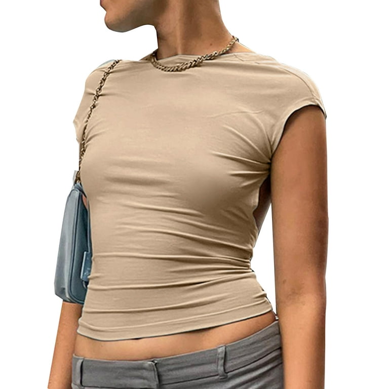 Women Sexy Backless Crop Top Short Sleeve Hollow Out Top Pullover Slim  Cutout Tee T-Shirt Party Streetwear : : Clothing, Shoes &  Accessories