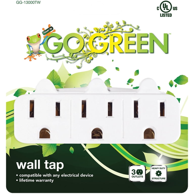 GoGreen Power 3-Outlet Wall Tap, White, 13000TW - Walmart.com