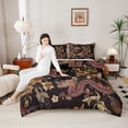 thumbnail image 4 of Homewish Animal Dragon Bedding Comforter Set 2pcs for Female Men Adults,Chic Flowers Twin Comforter Sets Microfiber,Japanese Style Breathable Bedding Set,Lightweight Room Decor, 4 of 8
