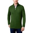 thumbnail image 1 of Geoffrey Beene - Suéter con cremallera de 1/4 y yugo acanalado para hombre, verde, extragrande, 1 of 1
