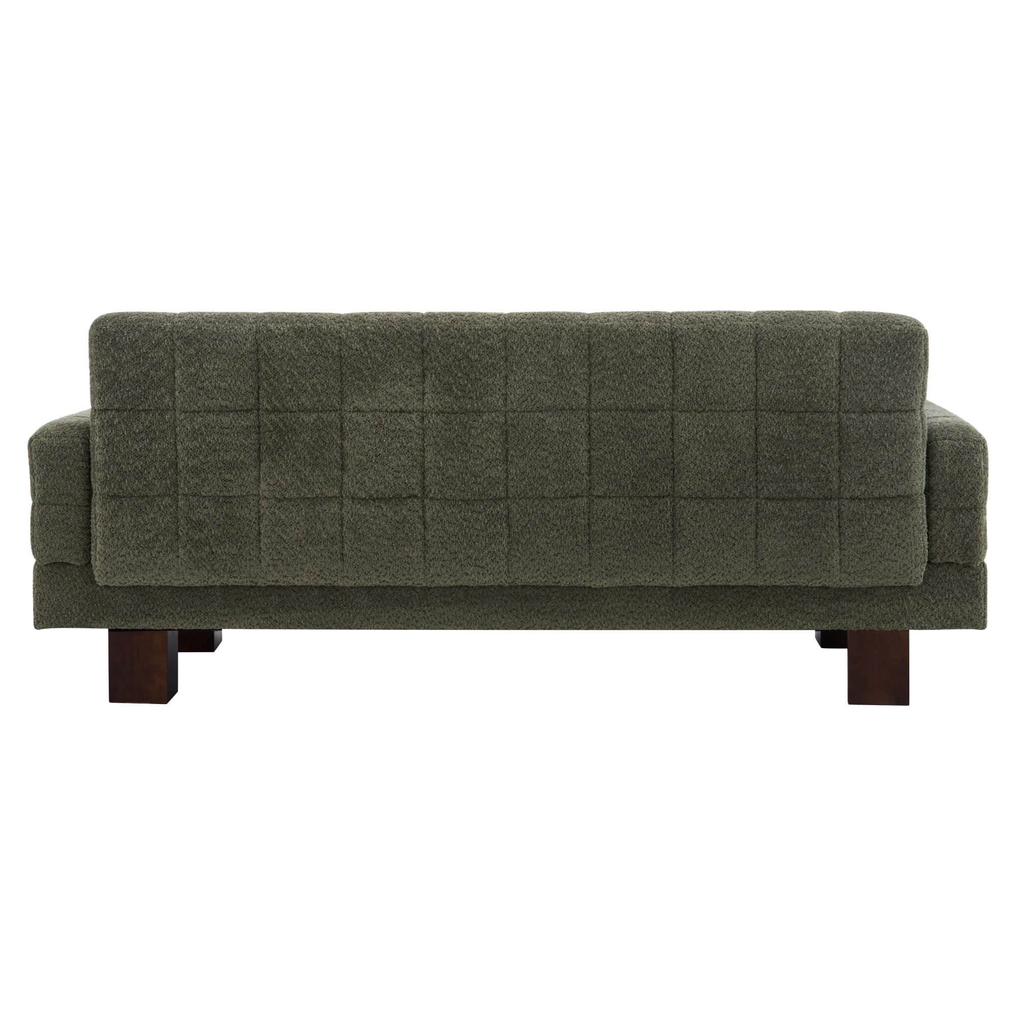 Leumius Loveseat Sofa, Boucle Fabric Biscuit Back Loveseat with Square Arms and Single Cushion Seat, Upholstered 2-Seater Couch for Living Room and Bedroom, Green
