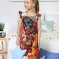 thumbnail image 4 of Balery Space Skeleton Art Camisón de princesa para niñas, pijama de algodón con mangas abullonadas, suave y bonito.-Medium, 4 of 6