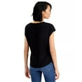 thumbnail image 2 of Bar III Women's Seamed V-Neck Top – Black, Size - XXS, 2 of 5