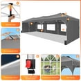 thumbnail image 3 of HOTEEL 10x30 Ez Up Pop Up Canopy Tent, Party Tents with One Push Central Button Air Vent, Instant Canopy Tent with Sidewalls & Reflective Strip, Gray, 3 of 8